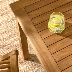 Modway Furniture Vienna 5-Piece Outdoor Teak Dining Set with Folding Chairs - Weather-Resistant & Space-Saving Design EEI-6931-NAT-NAT