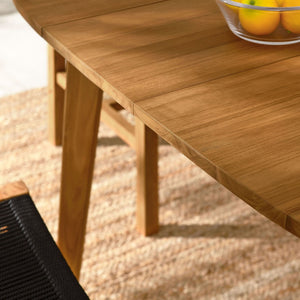 Modway Furniture Vienna 5-Piece Outdoor Teak and Rope Dining Set with Comfortable Armless Chairs for Stylish Patios Natural Black EEI-6934-NAT-BLK