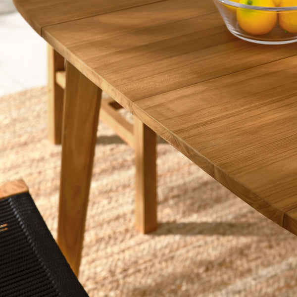 Modway Furniture Vienna 5-Piece Outdoor Teak and Rope Dining Set with Comfortable Armless Chairs for Stylish Patios Natural Black EEI-6934-NAT-BLK