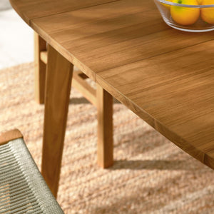 Modway Furniture Vienna 5-Piece Outdoor Teak and Rope Dining Set with Comfortable Armless Chairs for Stylish Patios Natural Natural EEI-6934-NAT-NAT