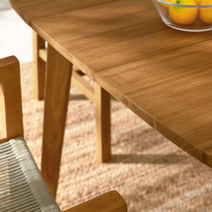 Modway Furniture Vienna 5-Piece Outdoor Teak and Rope Dining Set – Stylish, Durable, and Perfect for Any Patio Space Natural Natural EEI-6935-NAT-NAT