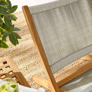 Modway Furniture Vienna 3-Piece Modern Patio Set with Teak Folding Lounge Chairs & Stylish Side Table for Outdoor Comfort Natural Natural EEI-6937-NAT-NAT