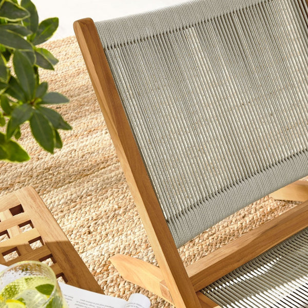 Modway Furniture Vienna 3-Piece Modern Patio Set with Teak Folding Lounge Chairs & Stylish Side Table for Outdoor Comfort Natural Natural EEI-6937-NAT-NAT