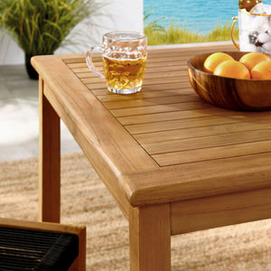 Modway Furniture Vienna 3-Piece Outdoor Patio Dining Set with Teak and Woven Rope for Cozy, Stylish Spaces Natural Black EEI-6939-NAT-BLK