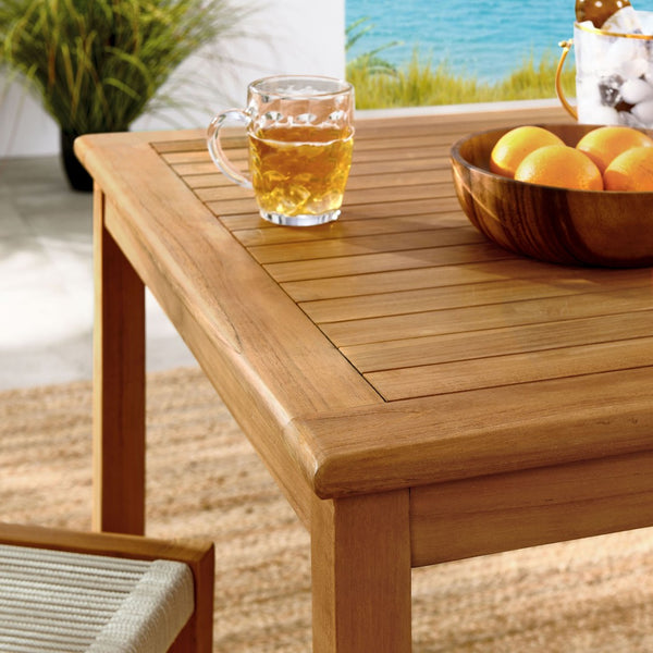 Modway Furniture Vienna 3-Piece Outdoor Patio Dining Set with Teak and Woven Rope for Cozy, Stylish Spaces Natural Natural EEI-6939-NAT-NAT