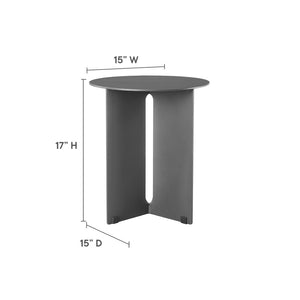 Modway Furniture Tecton Outdoor Patio Aluminum Side Table – Modern Minimalist Design for Stylish Outdoor Spaces Charcoal EEI-6946-CHA
