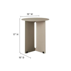 Modway Furniture Tecton Outdoor Patio Aluminum Side Table – Modern Minimalist Design for Stylish Outdoor Spaces Khaki EEI-6946-KHA