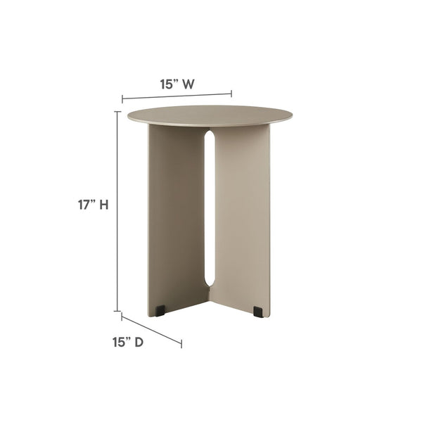Modway Furniture Tecton Outdoor Patio Aluminum Side Table – Modern Minimalist Design for Stylish Outdoor Spaces Khaki EEI-6946-KHA