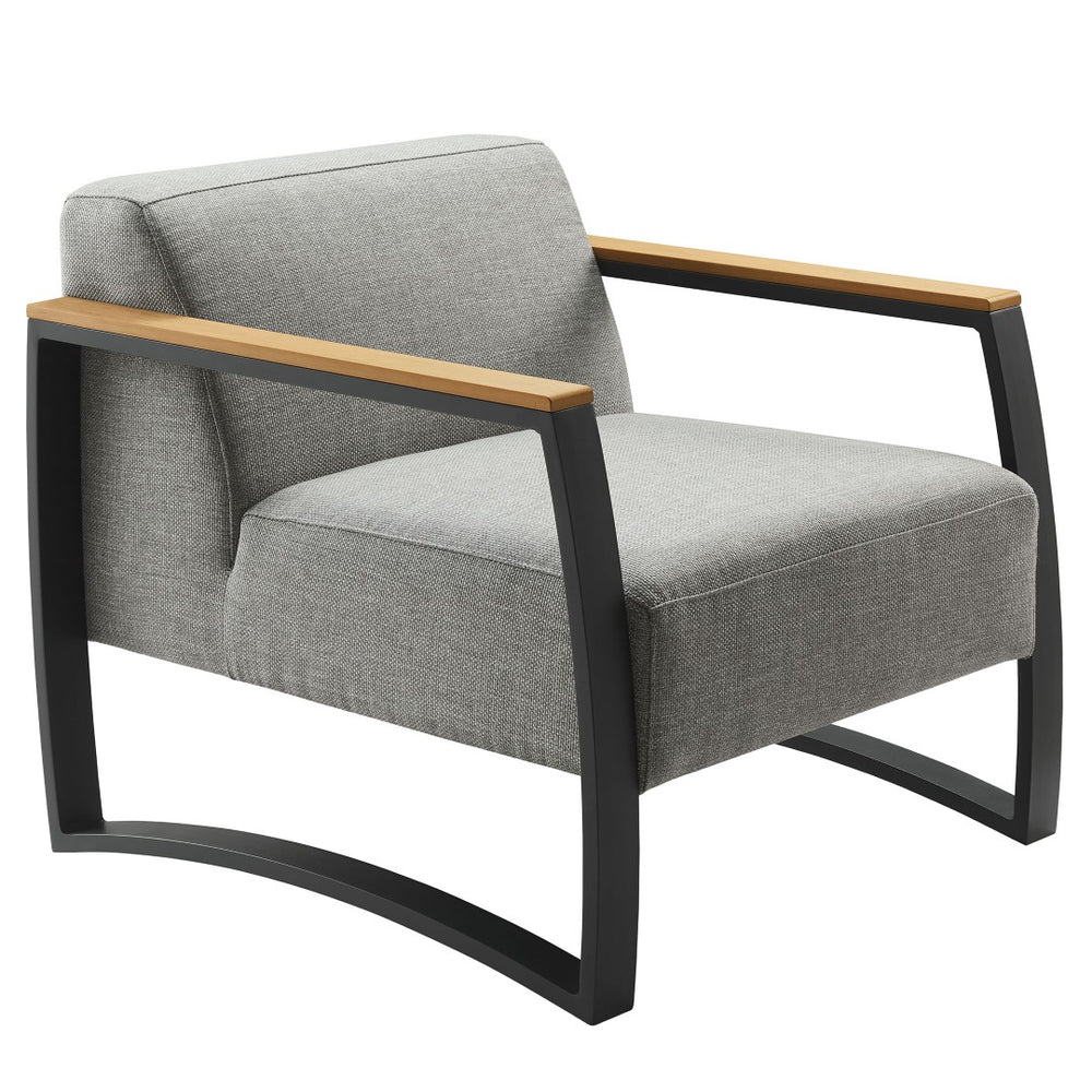 Modway Furniture Sauve Outdoor Patio Armchair by Modway - Stylish, Durable Aluminum Frame with Weather-Ready Comfort Charcoal Light Gray EEI-6947-CHA-LGR