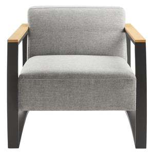 Modway Furniture Sauve Outdoor Patio Armchair by Modway - Stylish, Durable Aluminum Frame with Weather-Ready Comfort Charcoal Light Gray EEI-6947-CHA-LGR