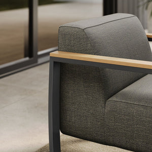 Modway Furniture Sauve Outdoor Patio Armchair by Modway - Stylish, Durable Aluminum Frame with Weather-Ready Comfort Charcoal Smoke EEI-6947-CHA-SMO