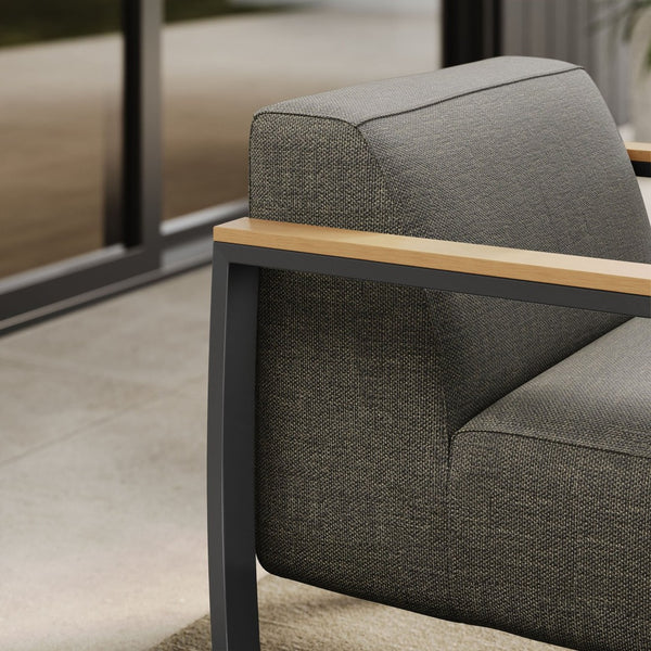 Modway Furniture Sauve Outdoor Patio Armchair by Modway - Stylish, Durable Aluminum Frame with Weather-Ready Comfort Charcoal Smoke EEI-6947-CHA-SMO