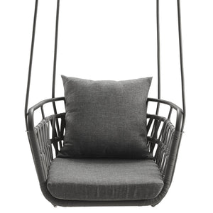 Modway Furniture Kaliah Outdoor Patio Swing Chair by Modway - Durable Aluminum Frame, Cozy Cushions, Secure Design Charcoal Charcoal EEI-6949-CHA-CHA