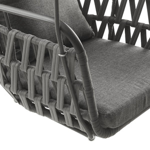Modway Furniture Kaliah Outdoor Patio Swing Chair by Modway - Durable Aluminum Frame, Cozy Cushions, Secure Design Charcoal Charcoal EEI-6949-CHA-CHA