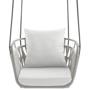 Modway Furniture Kaliah Outdoor Patio Swing Chair by Modway - Durable Aluminum Frame, Cozy Cushions, Secure Design Light Gray White EEI-6949-LGR-WHI