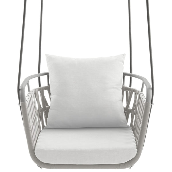 Modway Furniture Kaliah Outdoor Patio Swing Chair by Modway - Durable Aluminum Frame, Cozy Cushions, Secure Design Light Gray White EEI-6949-LGR-WHI