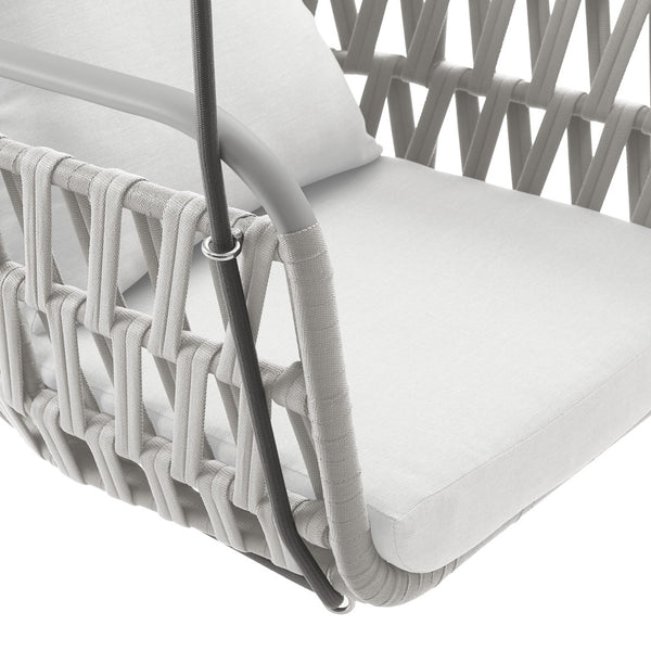 Modway Furniture Kaliah Outdoor Patio Swing Chair by Modway - Durable Aluminum Frame, Cozy Cushions, Secure Design Light Gray White EEI-6949-LGR-WHI