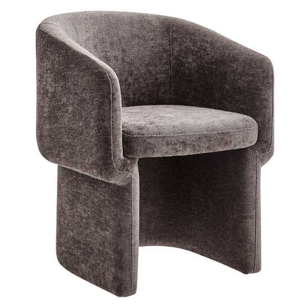 Modway Furniture Verity Barrel Back Chenille Dining Armchair - Luxurious Comfort with Ergonomic Design & No Assembly Chocolate Brown EEI-6951-CHB
