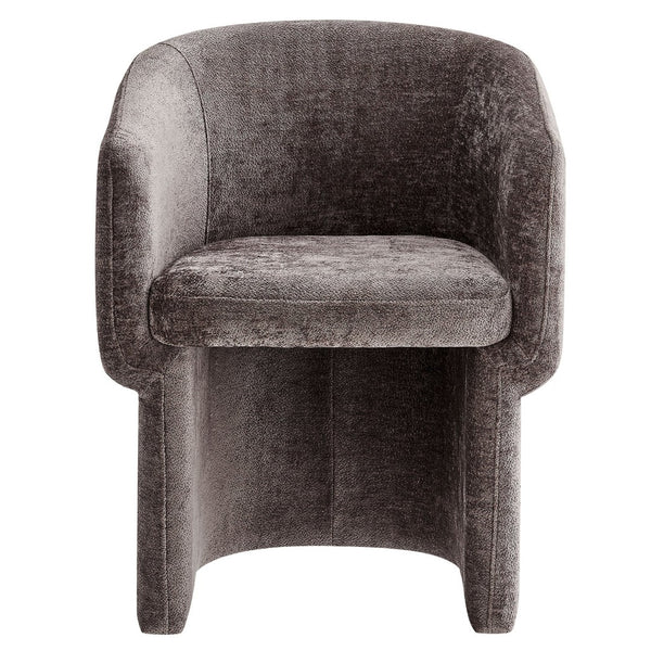 Modway Furniture Verity Barrel Back Chenille Dining Armchair - Luxurious Comfort with Ergonomic Design & No Assembly Chocolate Brown EEI-6951-CHB