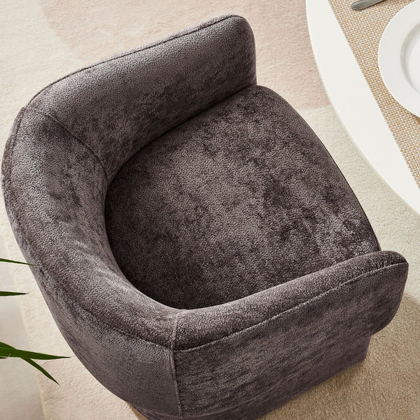 Modway Furniture Verity Barrel Back Chenille Dining Armchair - Luxurious Comfort with Ergonomic Design & No Assembly Chocolate Brown EEI-6951-CHB