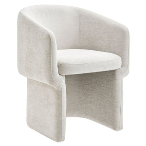 Modway Furniture Verity Barrel Back Chenille Dining Armchair - Luxurious Comfort with Ergonomic Design & No Assembly Ivory EEI-6951-IVO