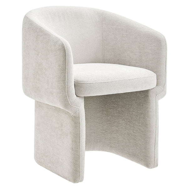 Modway Furniture Verity Barrel Back Chenille Dining Armchair - Luxurious Comfort with Ergonomic Design & No Assembly Ivory EEI-6951-IVO