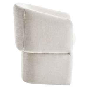 Modway Furniture Verity Barrel Back Chenille Dining Armchair - Luxurious Comfort with Ergonomic Design & No Assembly Ivory EEI-6951-IVO