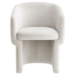 Modway Furniture Verity Barrel Back Chenille Dining Armchair - Luxurious Comfort with Ergonomic Design & No Assembly Ivory EEI-6951-IVO