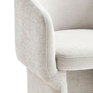 Modway Furniture Verity Barrel Back Chenille Dining Armchair - Luxurious Comfort with Ergonomic Design & No Assembly Ivory EEI-6951-IVO