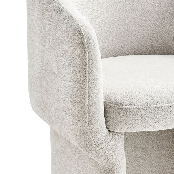 Modway Furniture Verity Barrel Back Chenille Dining Armchair - Luxurious Comfort with Ergonomic Design & No Assembly Ivory EEI-6951-IVO