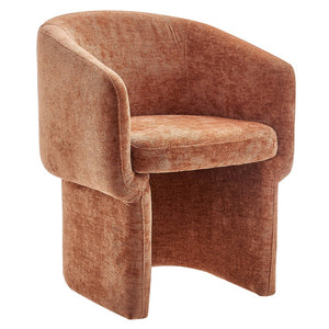 Modway Furniture Verity Barrel Back Chenille Dining Armchair - Luxurious Comfort with Ergonomic Design & No Assembly Rust EEI-6951-RUS