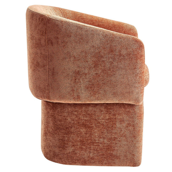 Modway Furniture Verity Barrel Back Chenille Dining Armchair - Luxurious Comfort with Ergonomic Design & No Assembly Rust EEI-6951-RUS