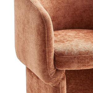 Modway Furniture Verity Barrel Back Chenille Dining Armchair - Luxurious Comfort with Ergonomic Design & No Assembly Rust EEI-6951-RUS