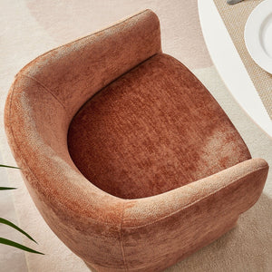 Modway Furniture Verity Barrel Back Chenille Dining Armchair - Luxurious Comfort with Ergonomic Design & No Assembly Rust EEI-6951-RUS