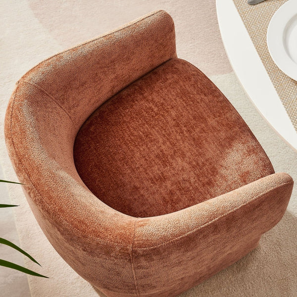 Modway Furniture Verity Barrel Back Chenille Dining Armchair - Luxurious Comfort with Ergonomic Design & No Assembly Rust EEI-6951-RUS