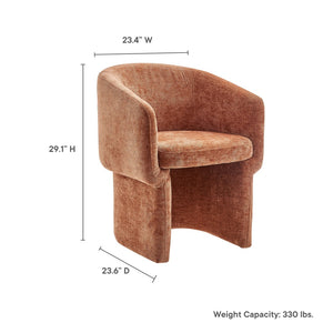 Modway Furniture Verity Barrel Back Chenille Dining Armchair - Luxurious Comfort with Ergonomic Design & No Assembly Rust EEI-6951-RUS