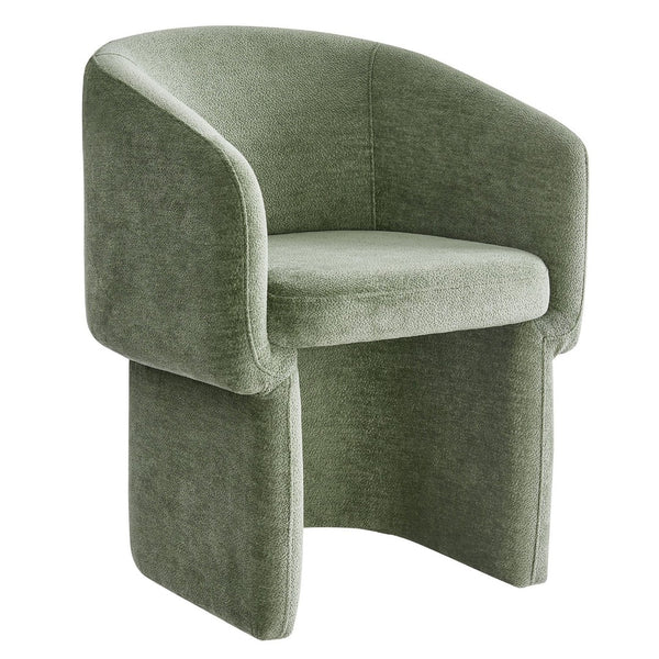 Modway Furniture Verity Barrel Back Chenille Dining Armchair - Luxurious Comfort with Ergonomic Design & No Assembly Sage EEI-6951-SGE