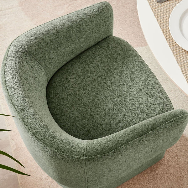 Modway Furniture Verity Barrel Back Chenille Dining Armchair - Luxurious Comfort with Ergonomic Design & No Assembly Sage EEI-6951-SGE