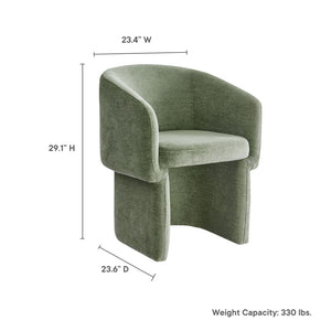 Modway Furniture Verity Barrel Back Chenille Dining Armchair - Luxurious Comfort with Ergonomic Design & No Assembly Sage EEI-6951-SGE