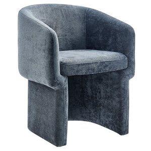 Modway Furniture Verity Barrel Back Chenille Dining Armchair - Luxurious Comfort with Ergonomic Design & No Assembly Slate Blue EEI-6951-SLA