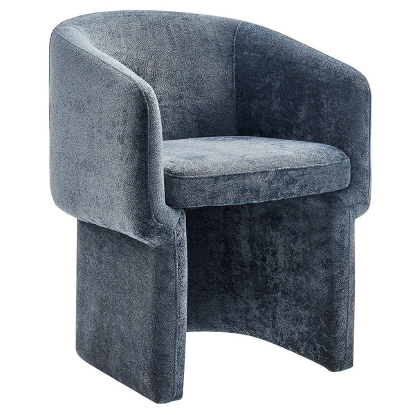 Modway Furniture Verity Barrel Back Chenille Dining Armchair - Luxurious Comfort with Ergonomic Design & No Assembly Slate Blue EEI-6951-SLA