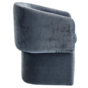 Modway Furniture Verity Barrel Back Chenille Dining Armchair - Luxurious Comfort with Ergonomic Design & No Assembly Slate Blue EEI-6951-SLA