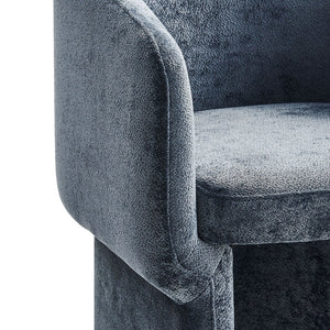 Modway Furniture Verity Barrel Back Chenille Dining Armchair - Luxurious Comfort with Ergonomic Design & No Assembly Slate Blue EEI-6951-SLA