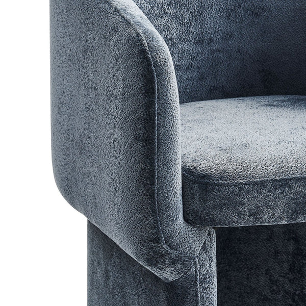 Modway Furniture Verity Barrel Back Chenille Dining Armchair - Luxurious Comfort with Ergonomic Design & No Assembly Slate Blue EEI-6951-SLA