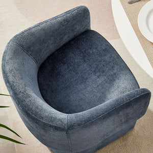 Modway Furniture Verity Barrel Back Chenille Dining Armchair - Luxurious Comfort with Ergonomic Design & No Assembly Slate Blue EEI-6951-SLA