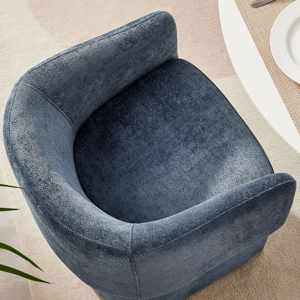 Modway Furniture Verity Barrel Back Chenille Dining Armchair - Luxurious Comfort with Ergonomic Design & No Assembly Slate Blue EEI-6951-SLA