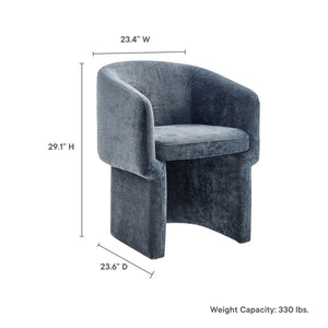 Modway Furniture Verity Barrel Back Chenille Dining Armchair - Luxurious Comfort with Ergonomic Design & No Assembly Slate Blue EEI-6951-SLA