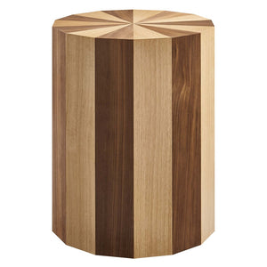 Modway Furniture Twirl Two-Toned Wood Veneer Side Table - Stylish Oak Walnut Accent for Modern Living Spaces EEI-6952-OAK-WAL