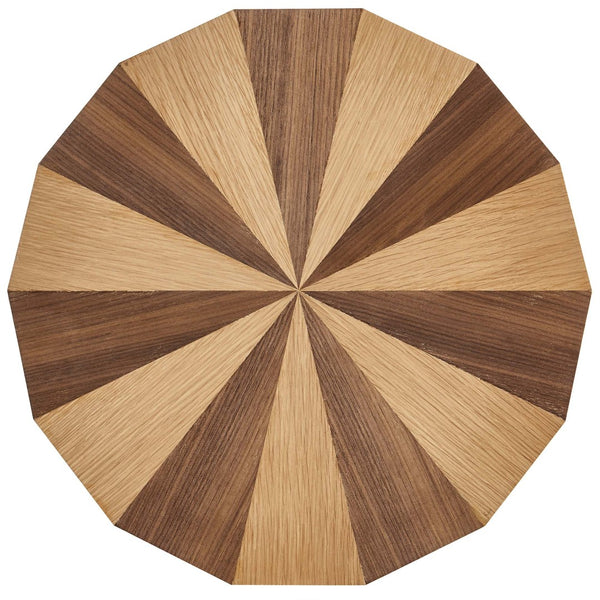 Modway Furniture Twirl Two-Toned Wood Veneer Side Table - Stylish Oak Walnut Accent for Modern Living Spaces EEI-6952-OAK-WAL