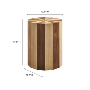 Modway Furniture Twirl Two-Toned Wood Veneer Side Table - Stylish Oak Walnut Accent for Modern Living Spaces EEI-6952-OAK-WAL